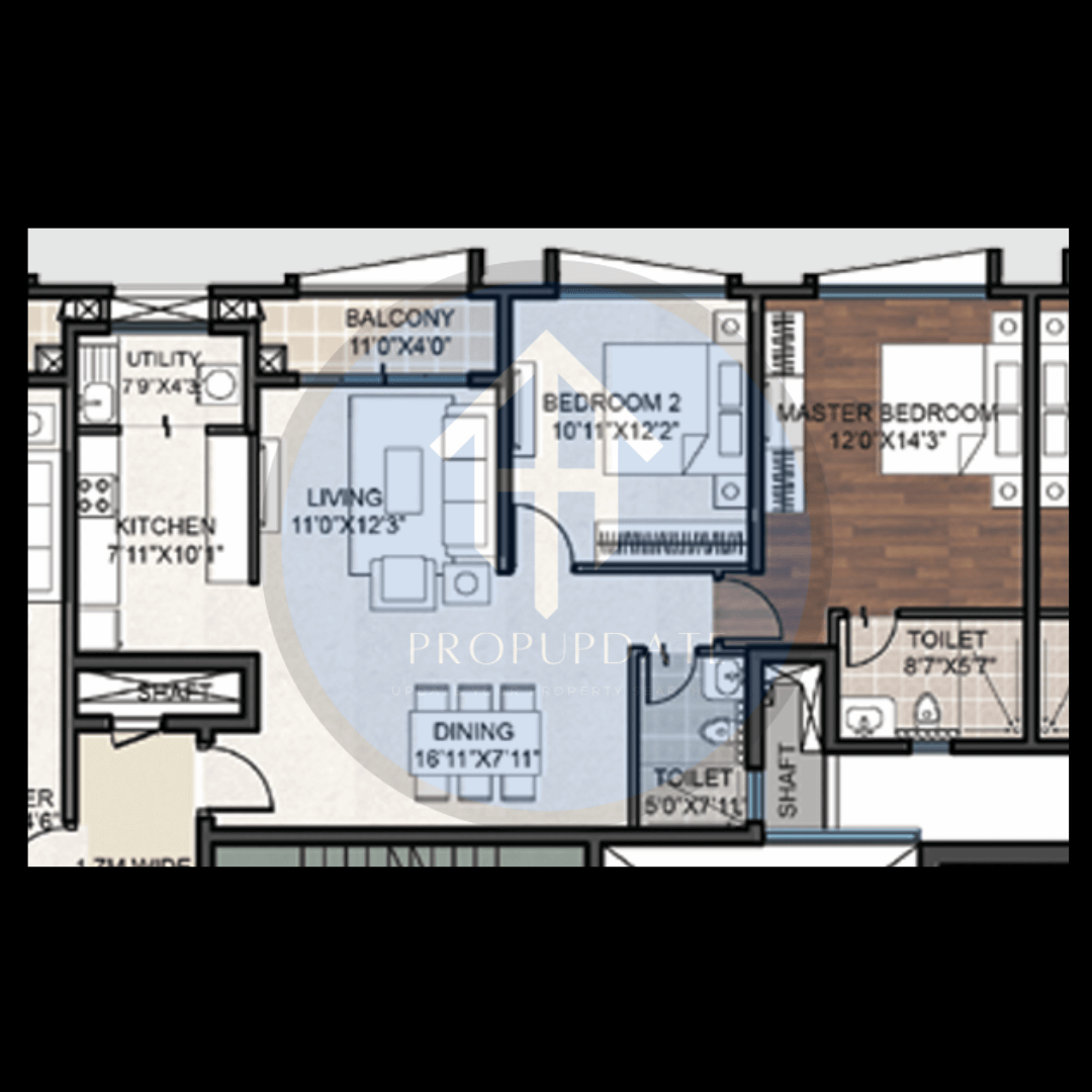 Purva Atmosphere Floorplan 2BHK Large
